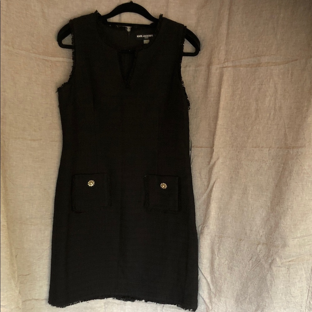 Karl Lagerfeld Textured Black Dress